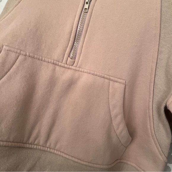 Women's Brown Quarter-Zip Sweatshirt Small - Picture 3 of 4